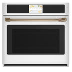 30" Built-In Convection Single Wall Oven with No-Preheat Air Fry in Matte White with Brushed Bronze hardware