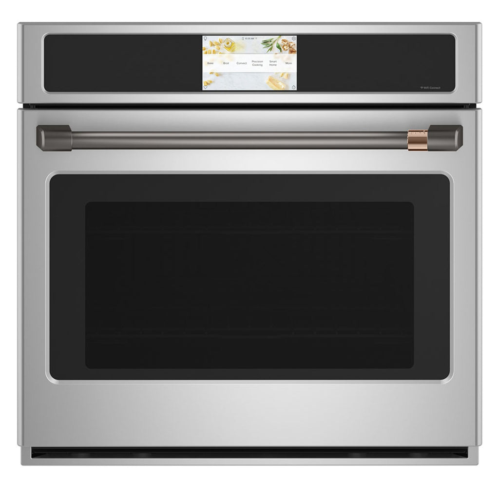 30" Built-In Convection Single Wall Oven with No-Preheat Air Fry in Stainless Steel with Brushed Black hardware