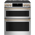 30" Induction Range with Double Oven and No-Preheat Air Fry in Stainless Steel with Brushed Bronze hardware