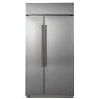 42" Built-In Side-by-Side Refrigerator in Stainless Steel with Brushed Black hardware