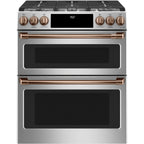30" Dual-Fuel Range with Double Oven and No-Preheat Air Fry in Stainless Steel with Brushed Copper hardware