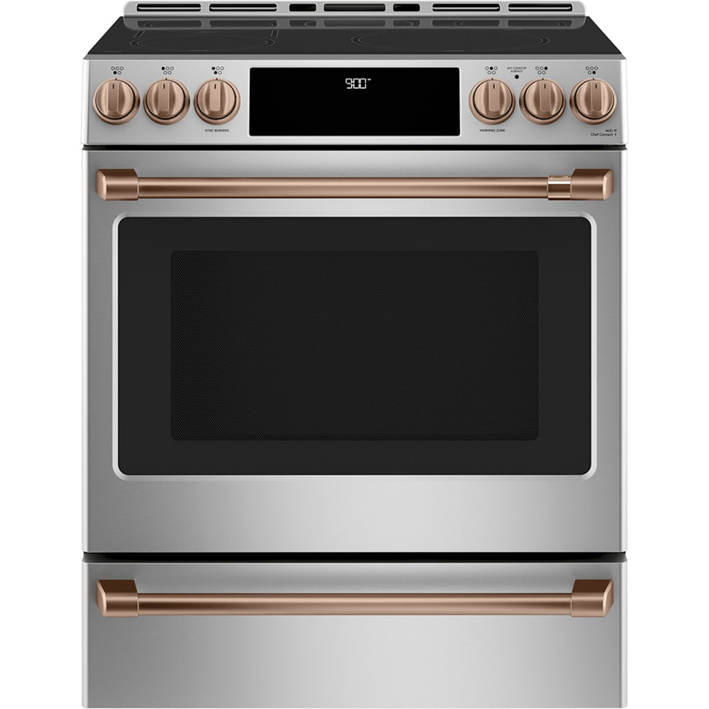 30" Induction Range with Warming Drawer and No-Preheat Air Fry in Stainless Steel with Brushed Copper hardware