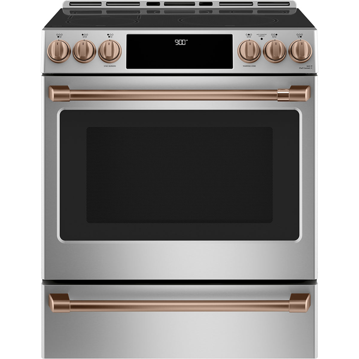 30" Induction Range with Warming Drawer and No-Preheat Air Fry in Stainless Steel with Brushed Copper hardware