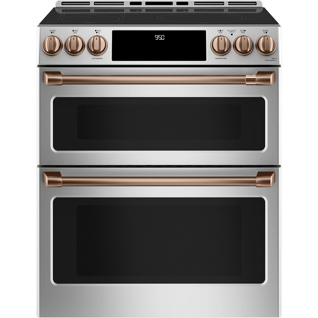 30" Induction Range with Double Oven and No-Preheat Air Fry in Stainless Steel with Brushed Copper hardware
