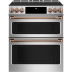 30" Induction Range with Double Oven and No-Preheat Air Fry in Stainless Steel with Brushed Copper hardware