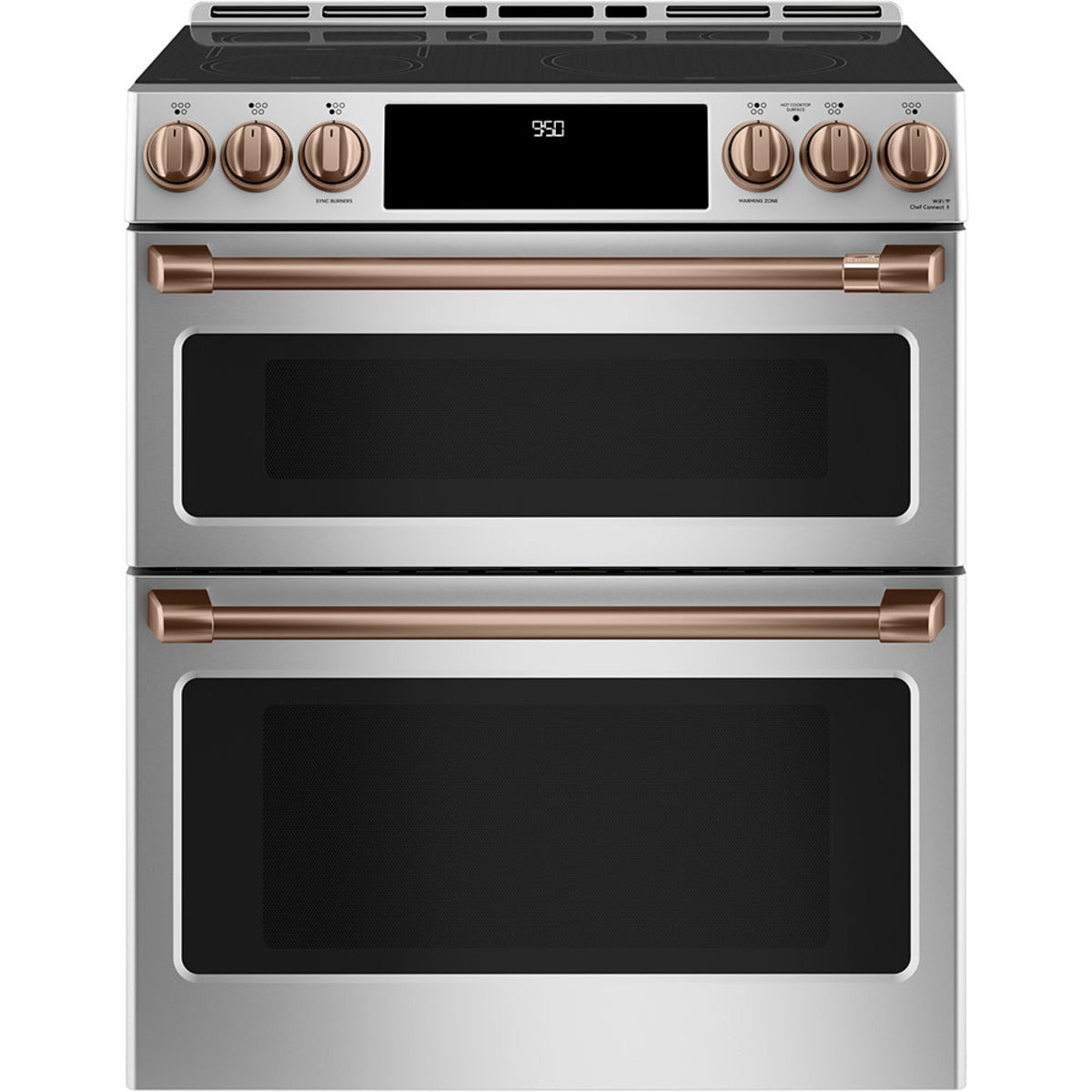 30" Induction Range with Double Oven and No-Preheat Air Fry in Stainless Steel with Brushed Copper hardware