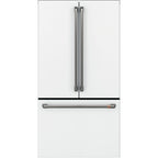 23.1 Cu. Ft. Counter-Depth French-Door Refrigerator in Matte White with Brushed Black hardware