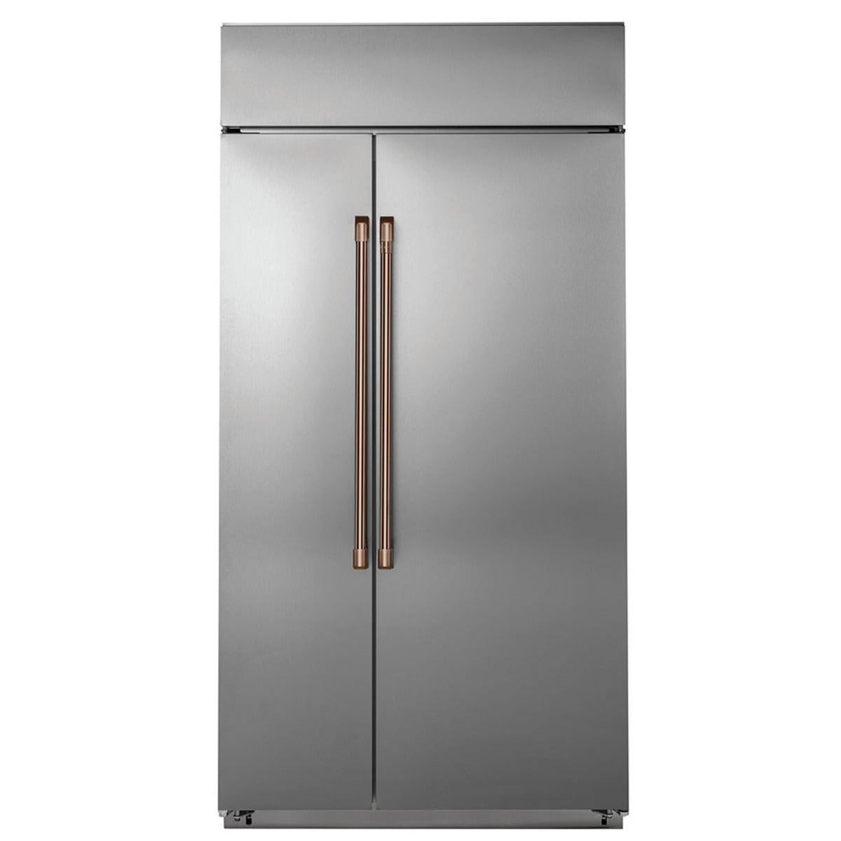48" Built-In Side-by-Side Refrigerator in Stainless Steel with Brushed Copper hardware
