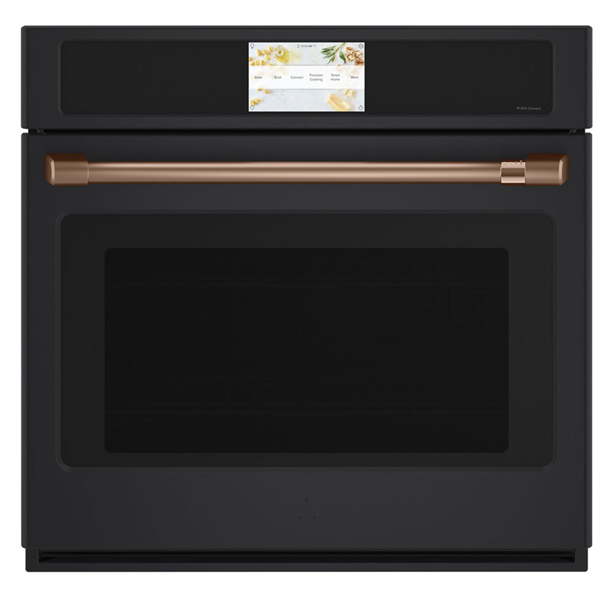 30" Built-In Convection Single Wall Oven with No-Preheat Air Fry in Matte Black with Brushed Copper hardware