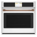30" Built-In Convection Single Wall Oven with No-Preheat Air Fry in Matte White with Brushed Copper hardware