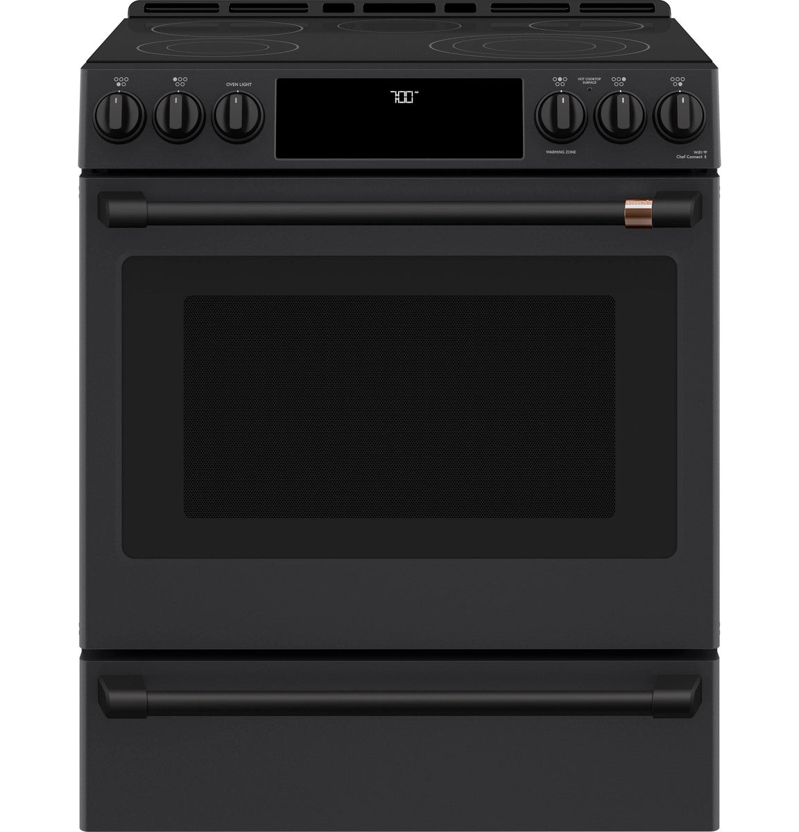 30" Slide-In Radiant Range with No-Preheat Air Fry in Matte Black with Flat Black hardware