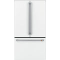 23.1 Cu. Ft. Counter-Depth French-Door Refrigerator in Matte White with Brushed Stainless hardware