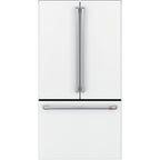 23.1 Cu. Ft. Counter-Depth French-Door Refrigerator in Matte White with Brushed Stainless hardware