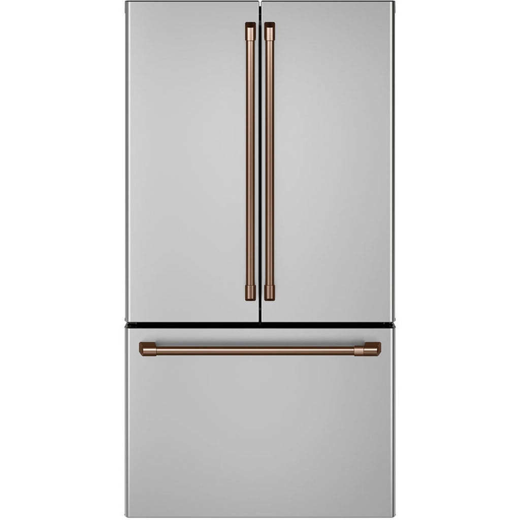 23.1 Cu. Ft. Counter-Depth French-Door Refrigerator in Stainless Steel with Brushed Copper hardware