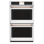 30" Built-In Convection Double Wall Oven in Matte White with Brushed Copper hardware