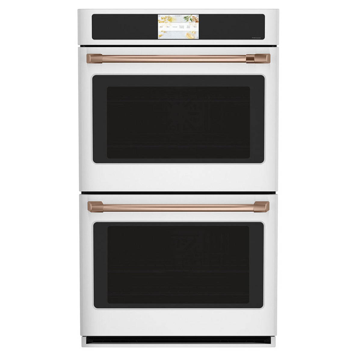 30" Built-In Convection Double Wall Oven in Matte White with Brushed Copper hardware