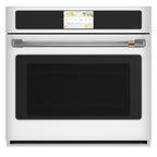 30" Built-In Convection Single Wall Oven with No-Preheat Air Fry in Matte White with Brushed Stainless hardware