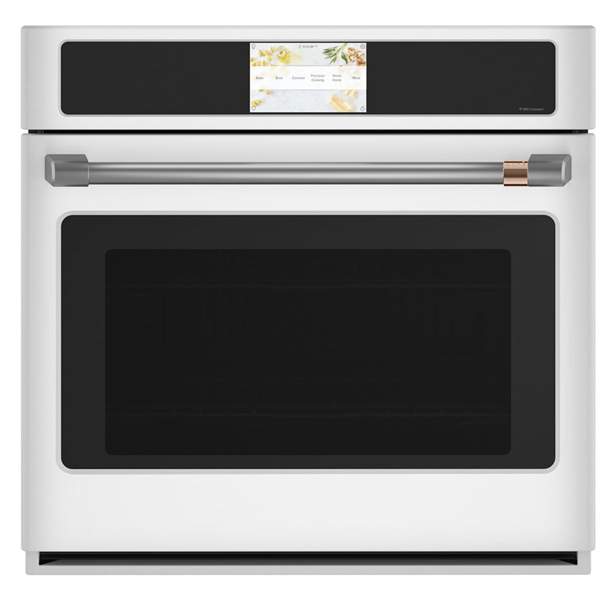 30" Built-In Convection Single Wall Oven with No-Preheat Air Fry in Matte White with Brushed Stainless hardware