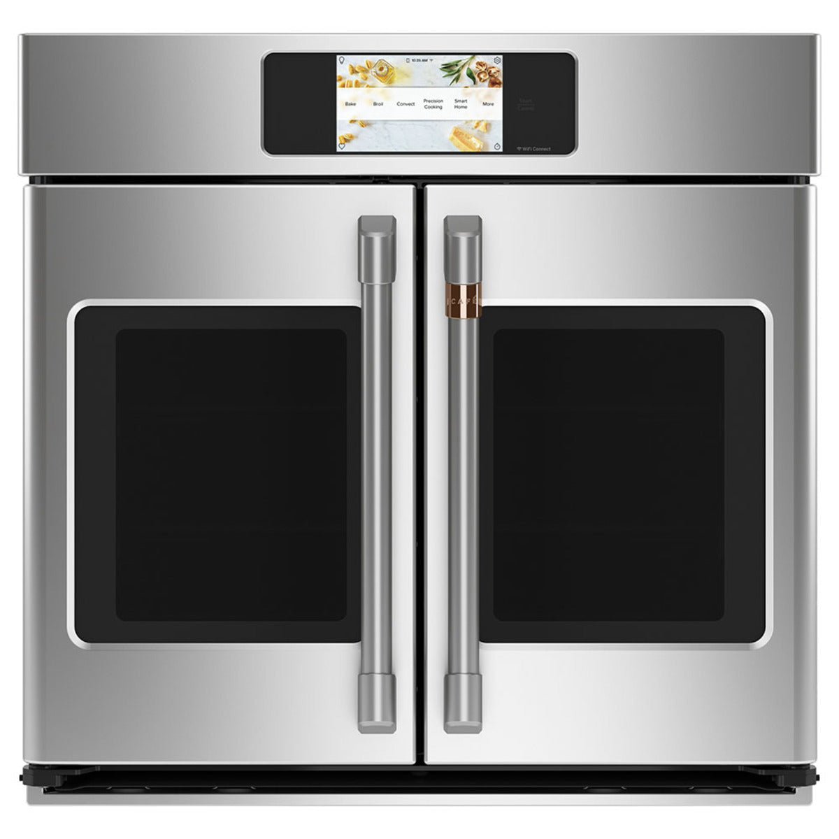 30" Built-In French-Door Single Convection Wall Oven in Stainless Steel with Brushed Stainless hardware