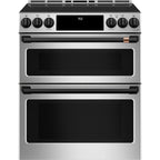 30" Induction Range with Double Oven and No-Preheat Air Fry in Stainless Steel with Flat Black hardware