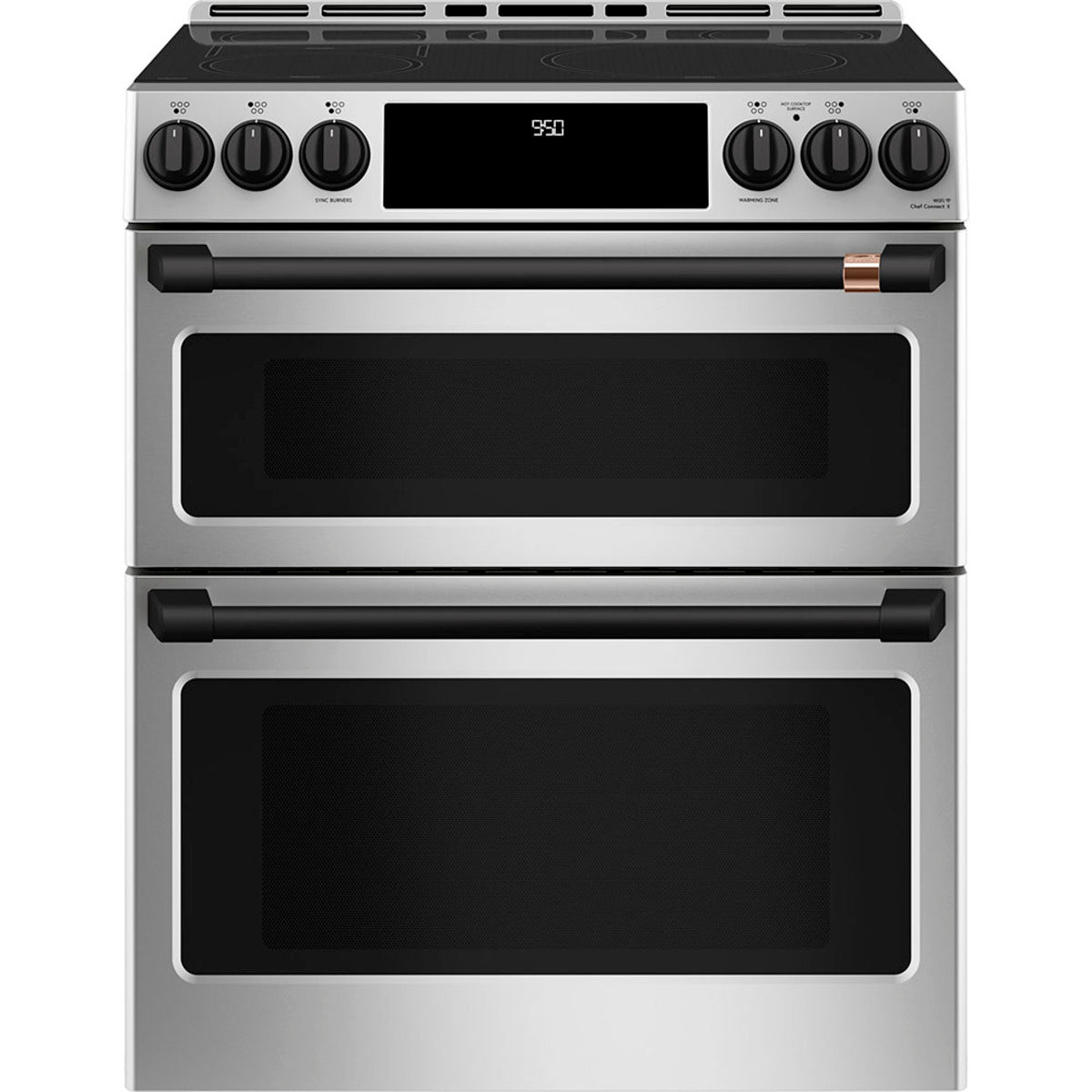 30" Induction Range with Double Oven and No-Preheat Air Fry in Stainless Steel with Flat Black hardware