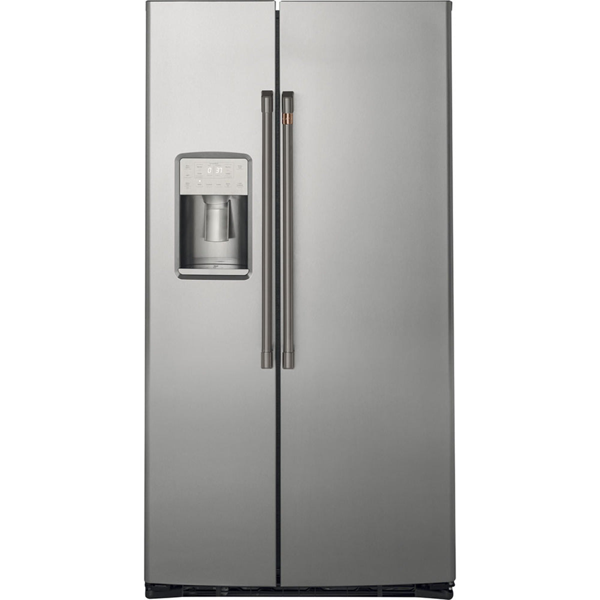 21.9 Cu. Ft. Counter-Depth Side-by-Side Refrigerator in Stainless Steel with Brushed Black hardware