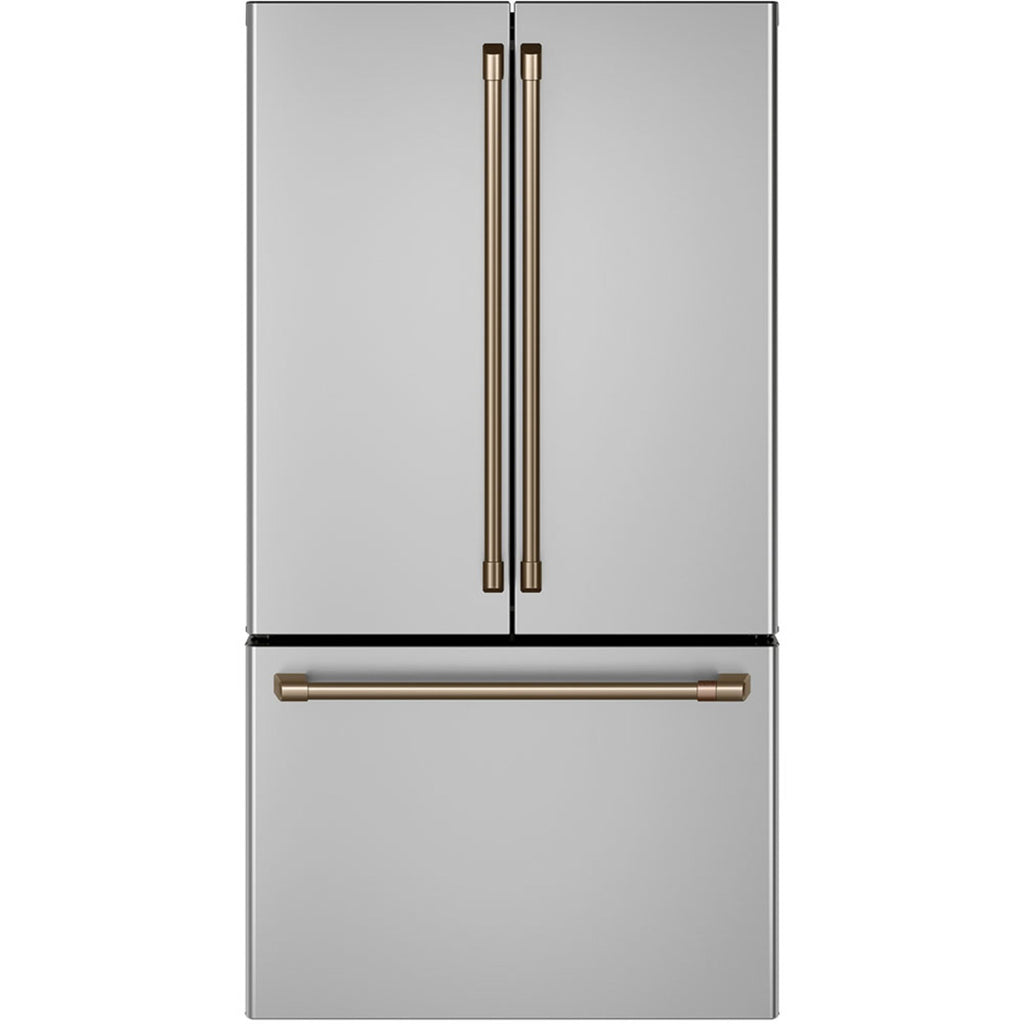23.1 Cu. Ft. Counter-Depth French-Door Refrigerator in Stainless Steel with Brushed Bronze hardware
