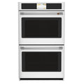 30" Built-In Convection Double Wall Oven in Matte White with Brushed Stainless hardware