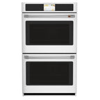30" Built-In Convection Double Wall Oven in Matte White with Brushed Stainless hardware