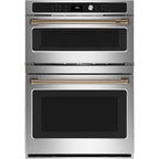 30" Combination Double Wall Oven with Convection and Advantium Technology in Stainless Steel with Brushed Bronze hardware