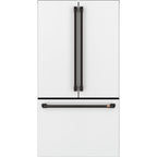 23.1 Cu. Ft. Counter-Depth French-Door Refrigerator in Matte White with Flat Black hardware