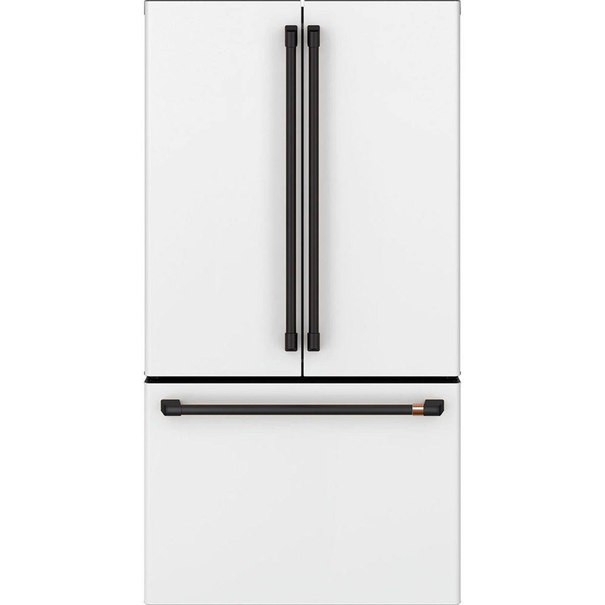 23.1 Cu. Ft. Counter-Depth French-Door Refrigerator in Matte White with Flat Black hardware