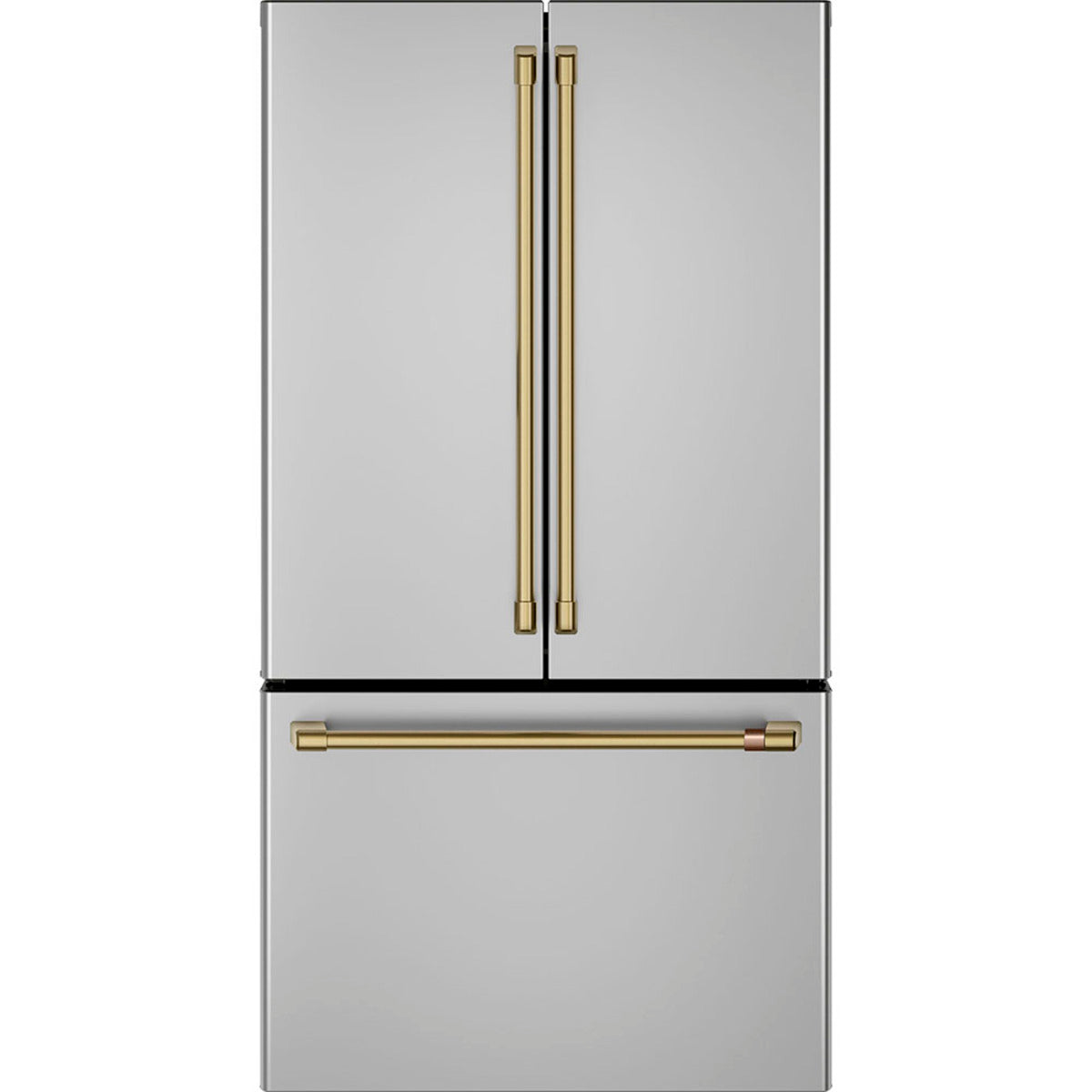 23.1 Cu. Ft. Counter-Depth French-Door Refrigerator in Stainless Steel with Brushed Brass hardware