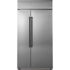 48" Built-In Side-by-Side Refrigerator in Stainless Steel with Flat Black hardware