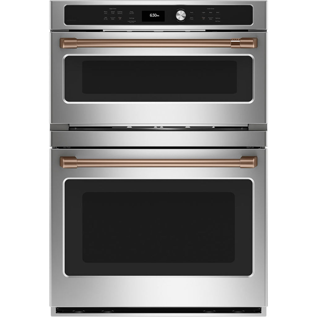 30" Combination Double Wall Oven with Convection and Advantium Technology in Stainless Steel with Brushed Copper hardware