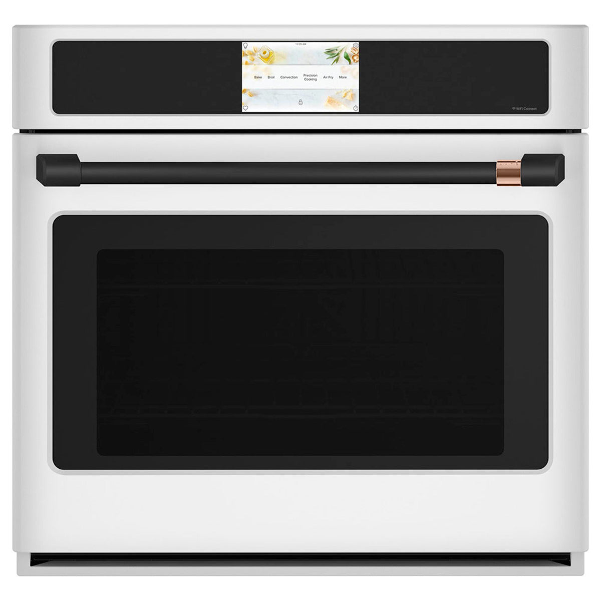 30" Built-In Convection Single Wall Oven with No-Preheat Air Fry in Matte White with Flat Black hardware