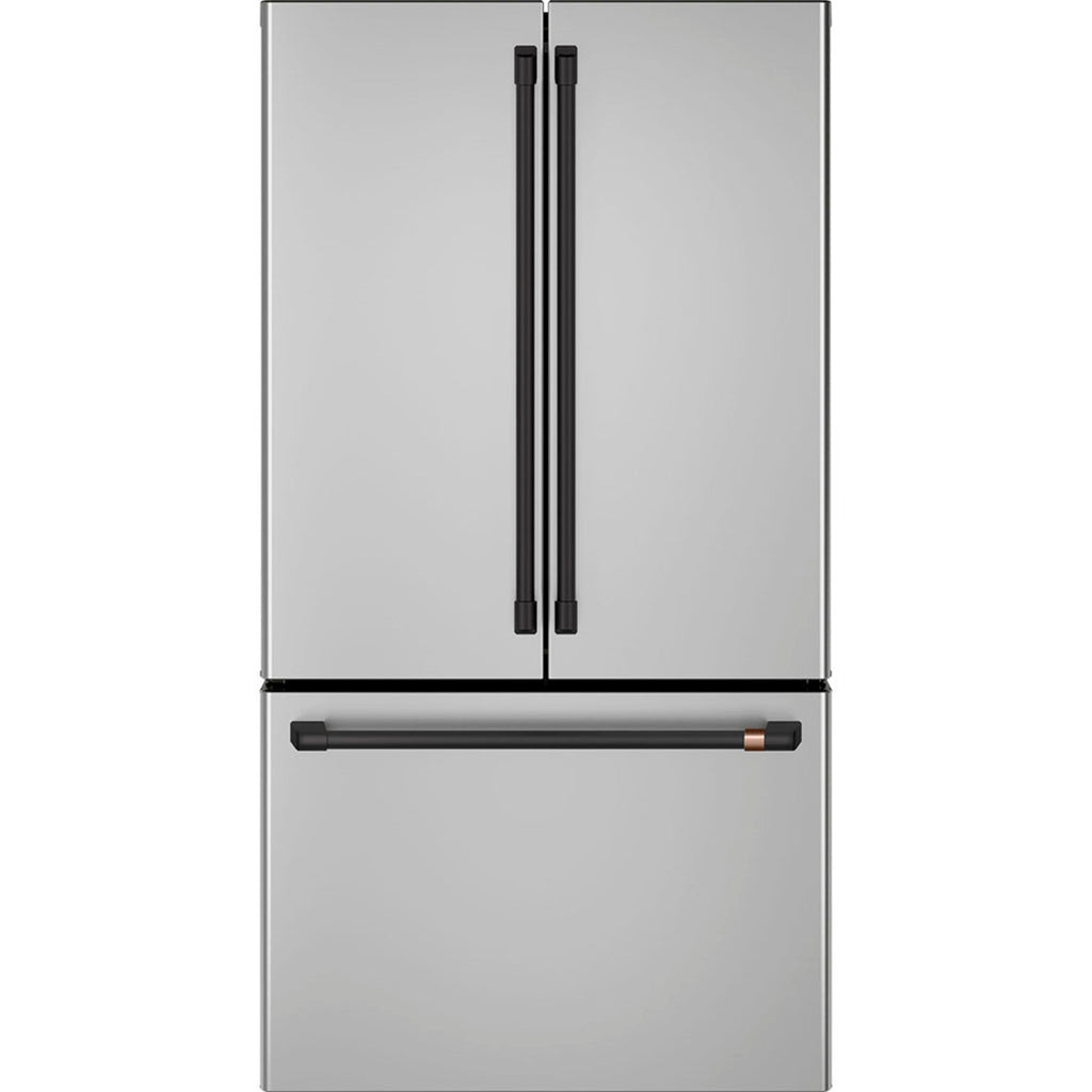 23.1 Cu. Ft. Counter-Depth French-Door Refrigerator in Stainless Steel with Flat Black hardware