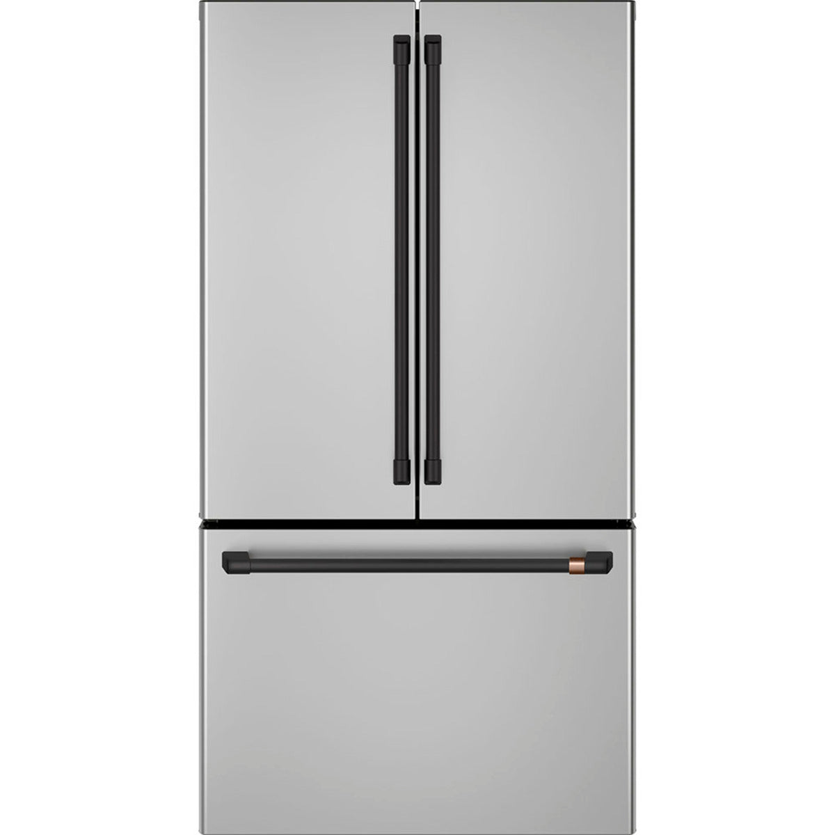 23.1 Cu. Ft. Counter-Depth French-Door Refrigerator in Stainless Steel with Flat Black hardware