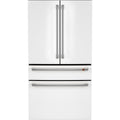 23.2 Cu. Ft. Counter-Depth 4-Door French-Door Refrigerator with Dual-Dispense AutoFill Pitcher in Matte White with Brushed Stainless hardware