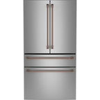 23.2 Cu. Ft. Counter-Depth 4-Door French-Door Refrigerator with Dual-Dispense AutoFill Pitcher in Stainless Steel with Brushed Copper hardware