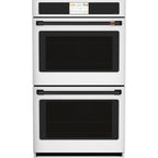30" Built-In Convection Double Wall Oven in Matte White with Flat Black hardware