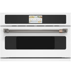 30" Smart Five in One Oven with 120V Advantium Technology in Matte White with Brushed Black hardware