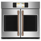 30" Built-In French-Door Single Convection Wall Oven in Stainless Steel with Brushed Copper hardware