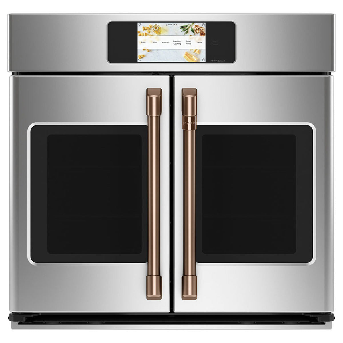 30" Built-In French-Door Single Convection Wall Oven in Stainless Steel with Brushed Copper hardware