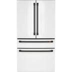 23.2 Cu. Ft. Counter-Depth 4-Door French-Door Refrigerator with Dual-Dispense AutoFill Pitcher in Matte White with Flat Black hardware