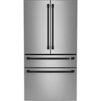 23.2 Cu. Ft. Counter-Depth 4-Door French-Door Refrigerator with Dual-Dispense AutoFill Pitcher in Stainless Steel with Flat Black hardware