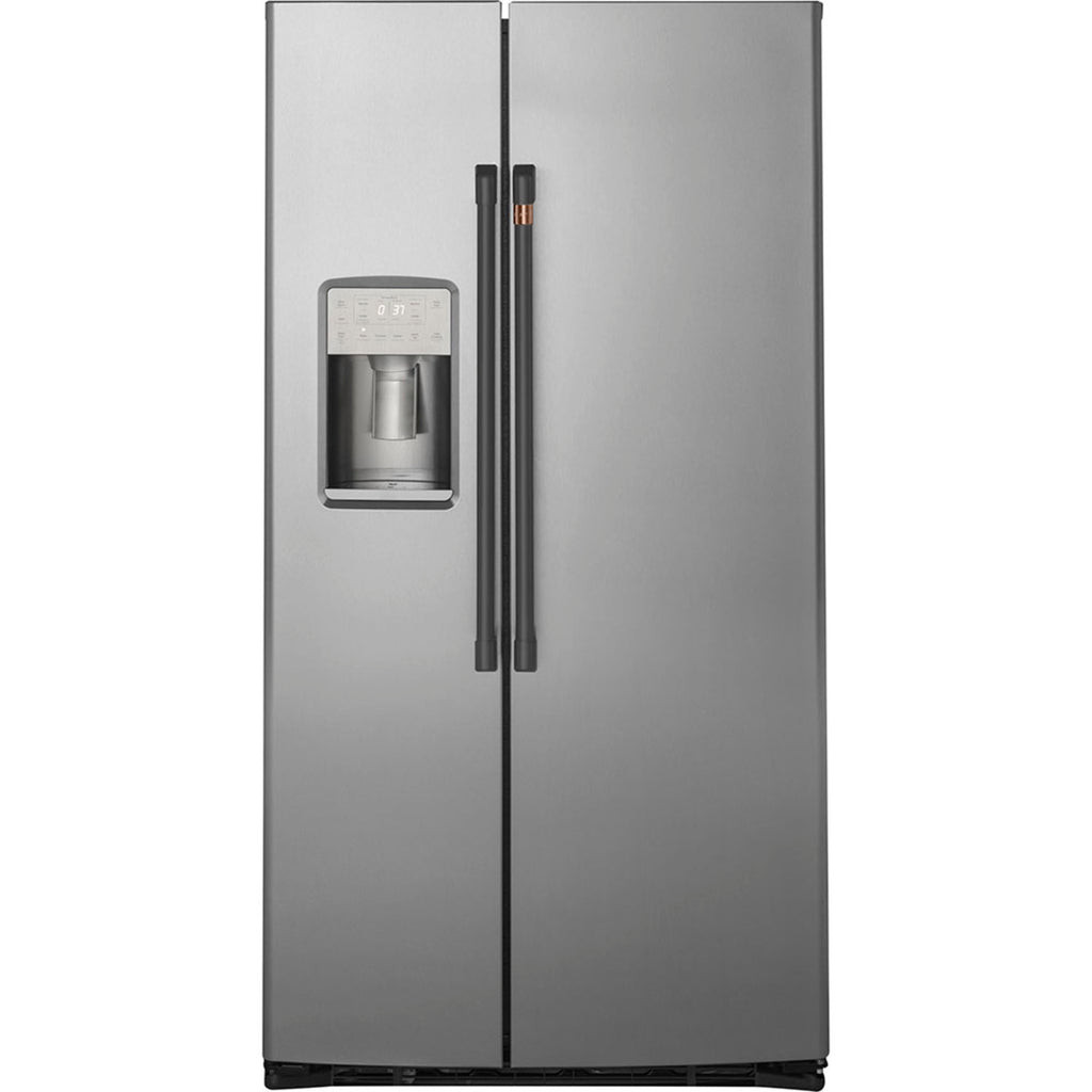 21.9 Cu. Ft. Counter-Depth Side-by-Side Refrigerator in Stainless Steel with Flat Black hardware