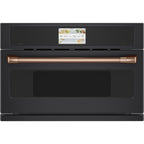 30" Smart Five in One Oven with 120V Advantium Technology in Matte Black with Brushed Copper hardware