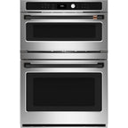30" Combination Double Wall Oven with Convection and Advantium Technology in Stainless Steel with Flat Black hardware