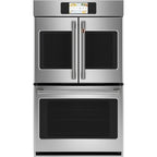30" Built-In French-Door Double Convection Wall Oven in Stainless Steel with Brushed Stainless hardware